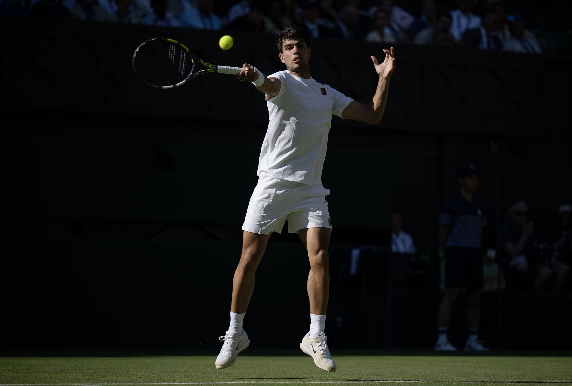 Alcaraz in action at Wimbledon 2025 (Image Source: Getty)